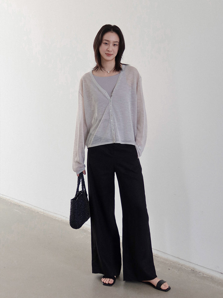 Dame afslappet cardigan med V-hals Stilla