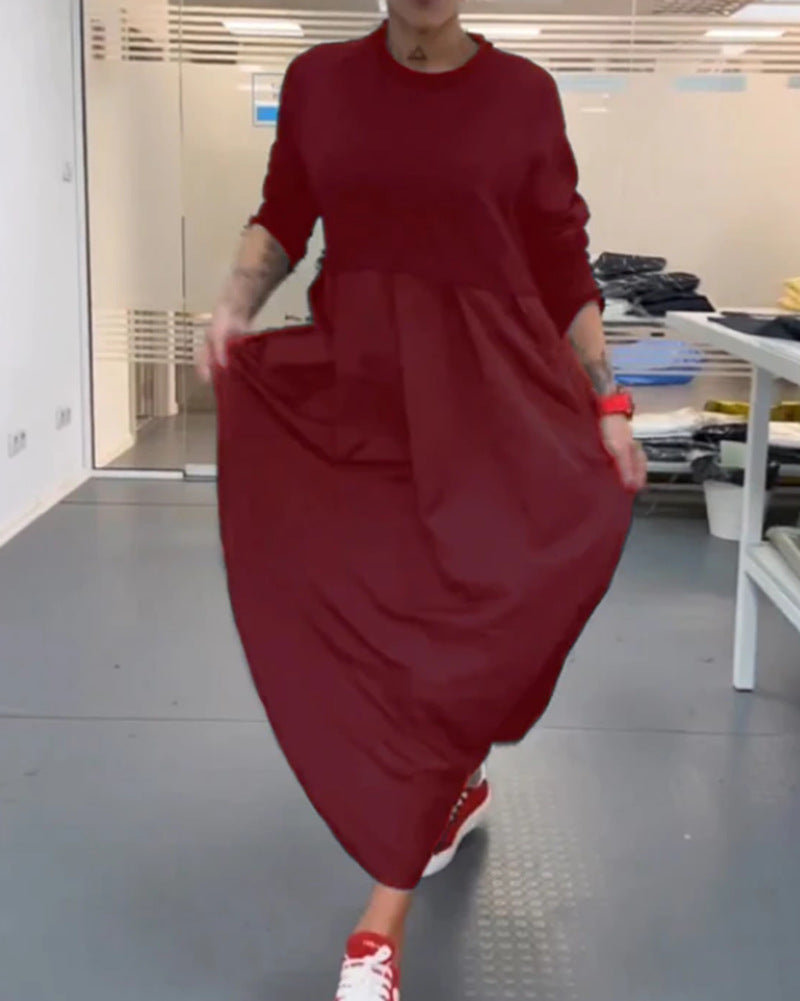Damer nan Oversize-maxikjole med dyb pasform og sideindsatser Skovae