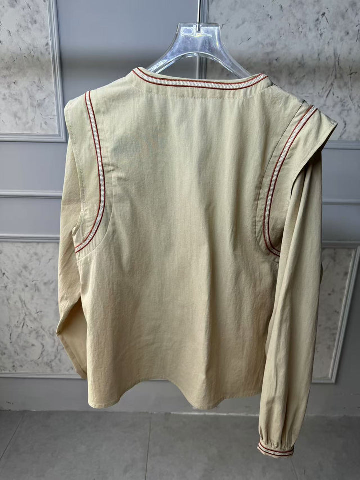 Damebluse med kunstneriske broderier og afslappet snit Stilla