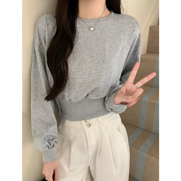 Femme Cozy Knap-Front Pullover Sweatshirt Stilla