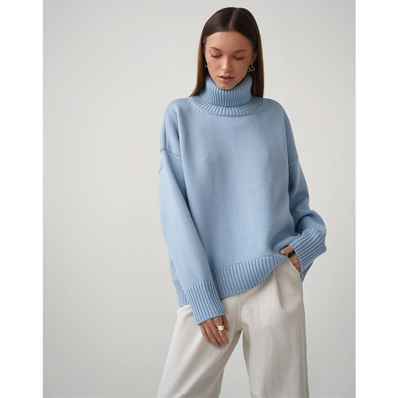 Dame Oversized Pullover med højstående krave Stilla