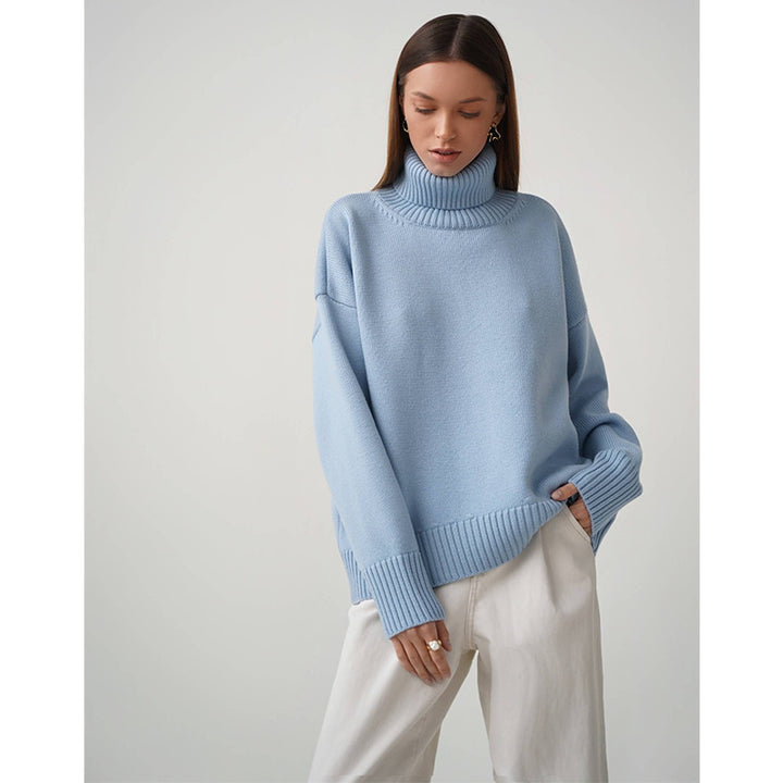 Dame Oversized Pullover med højstående krave Stilla