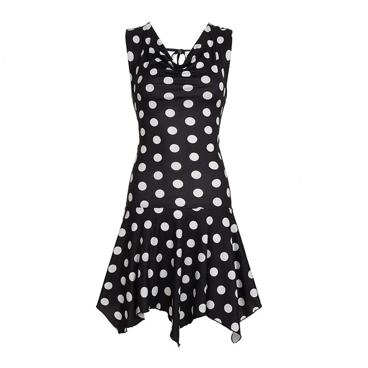 Damer legende Polka Dot Kjole med let stof og dyb V-udskæring Skovae