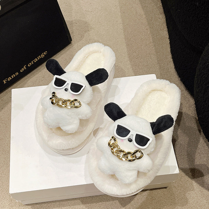 Dame pantoletten med legende panda-design og blød polstring Stilla