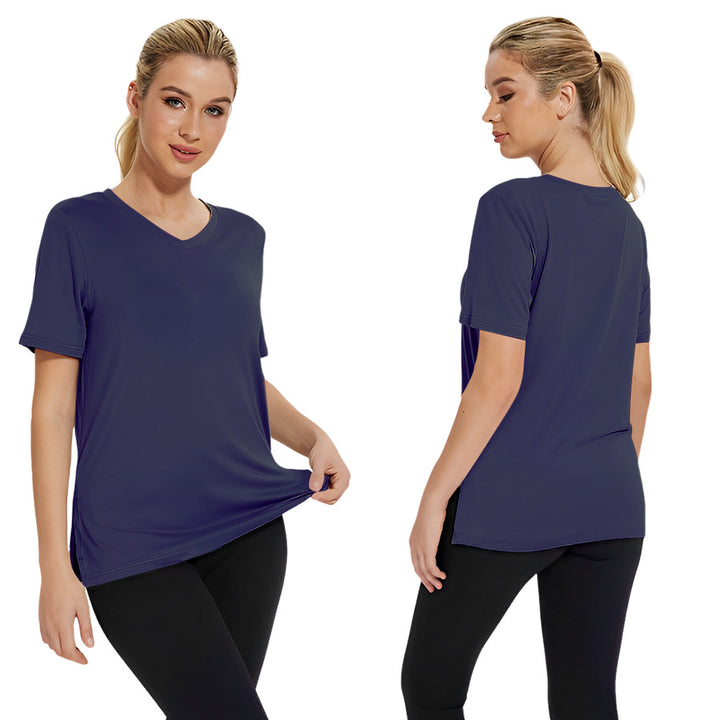 Dame Funktionelt V-Hals Sport T-shirt med åndbar teknologi Skovae