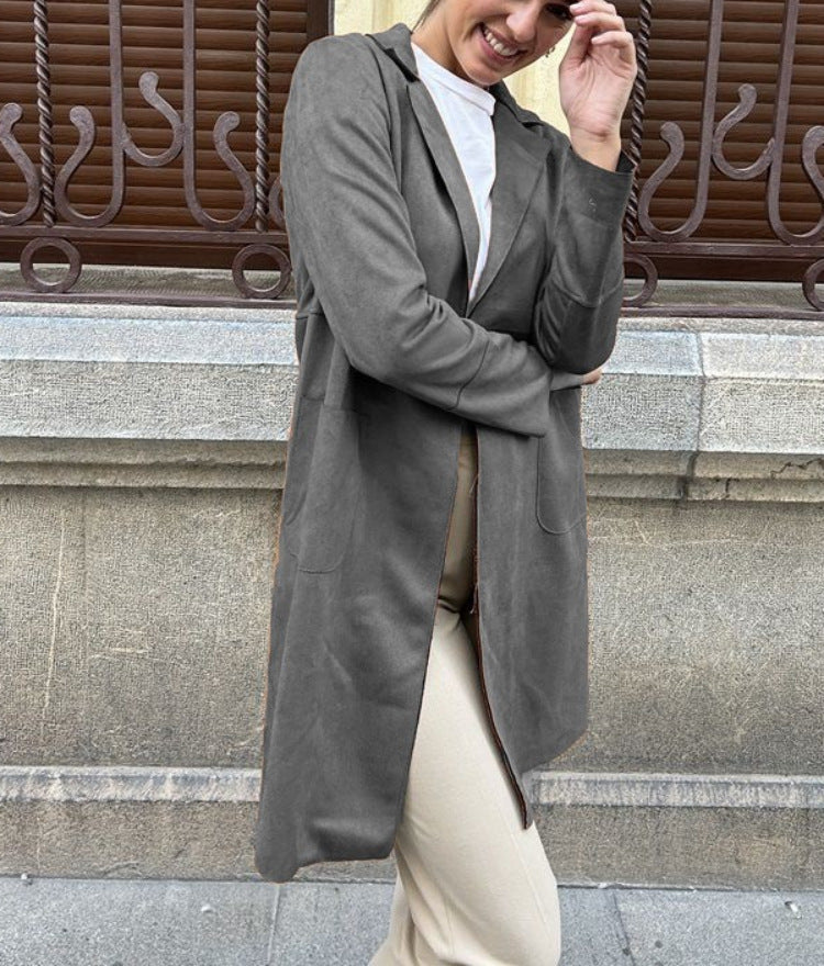 Damer elegant Longblazer lavet af blødt Suedine Stilla