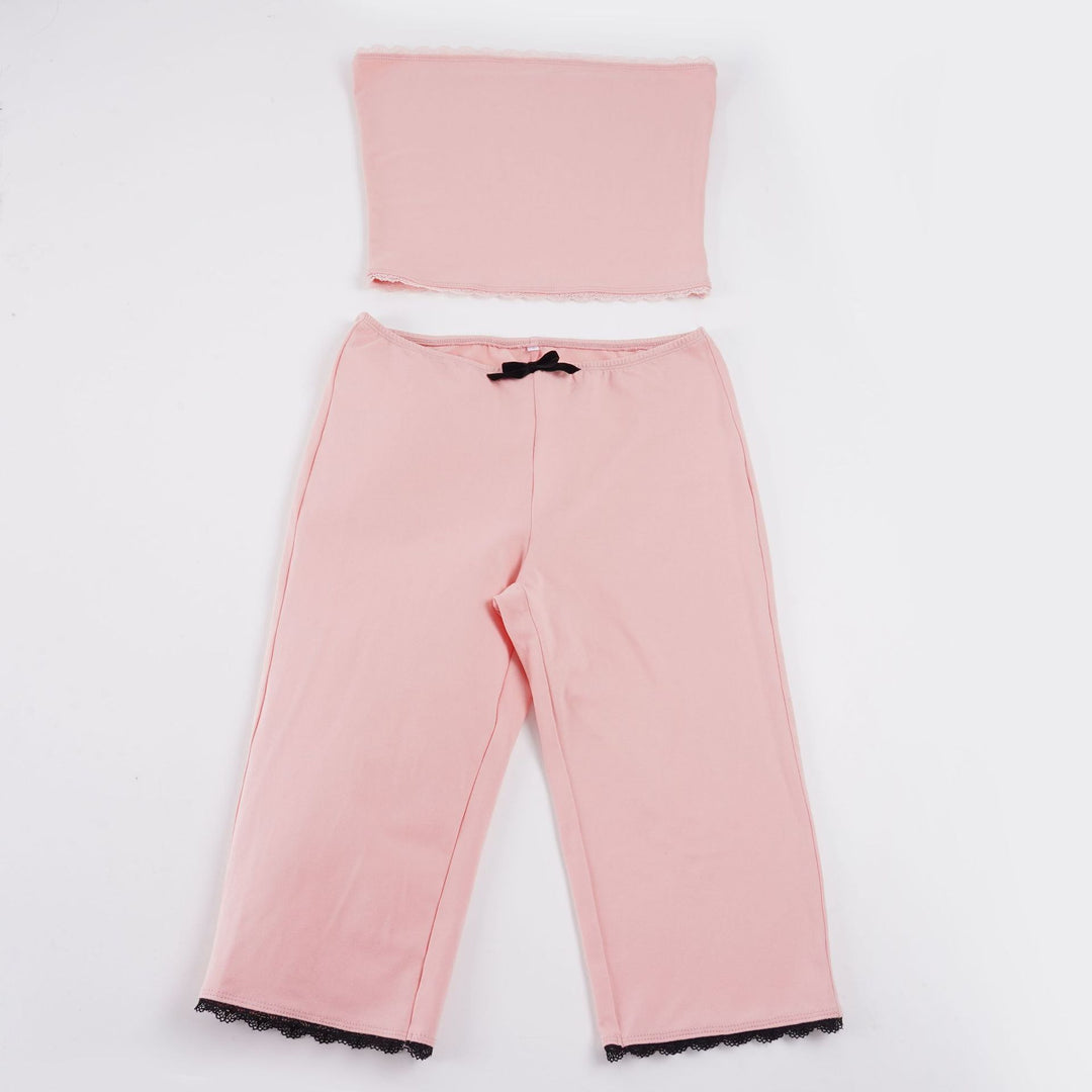 Dame sæt bestående af ærmeløs top og sporty capri-bukser Skovae