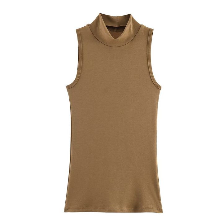 Dame rullekrave tanktop i blødt strækmateriale Skovae