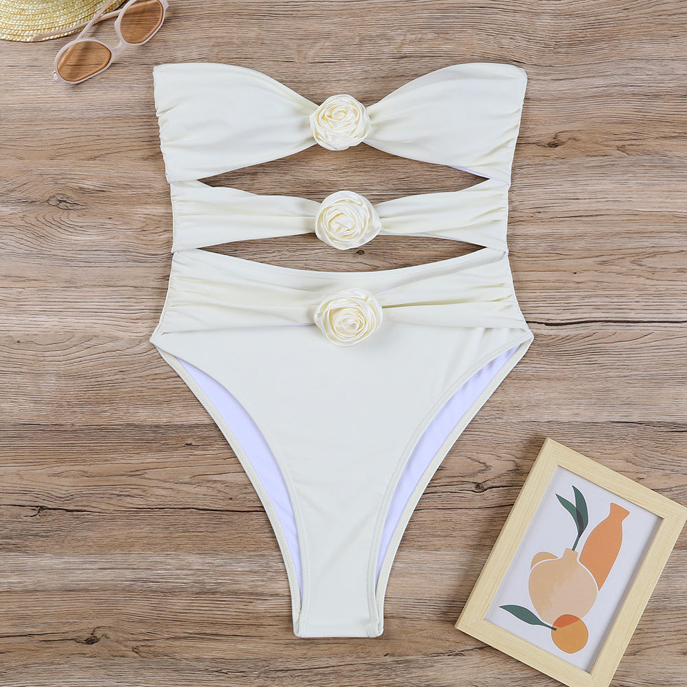 Femme Cut-Out Blomster Detalje Éntelter Badedragt Stilla