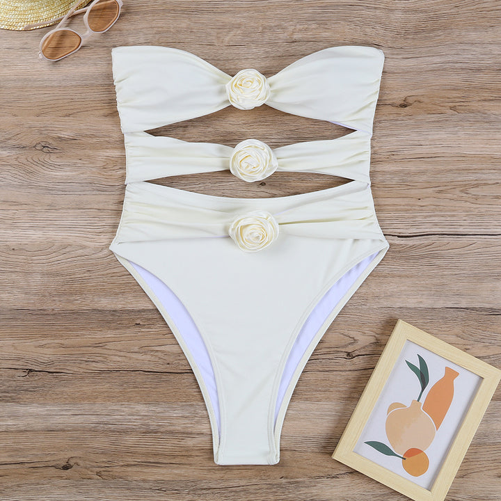 Femme Cut-Out Blomster Detalje Éntelter Badedragt Stilla