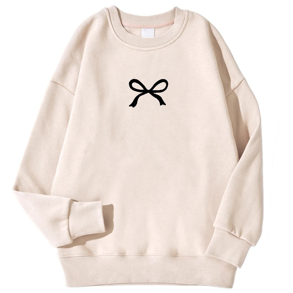Kvinders hyggelige sweatshirt med fashionable bue motiv Stilla