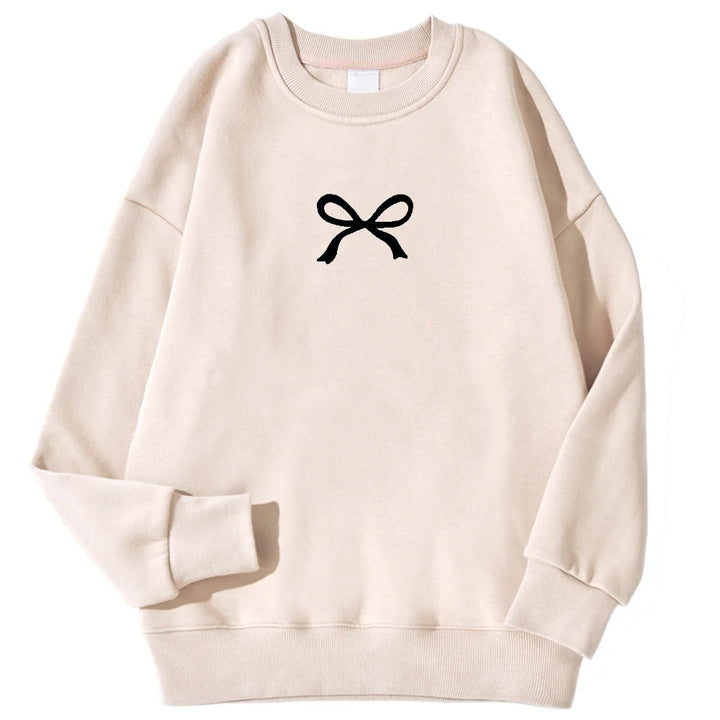 Kvinders hyggelige sweatshirt med fashionable bue motiv Stilla