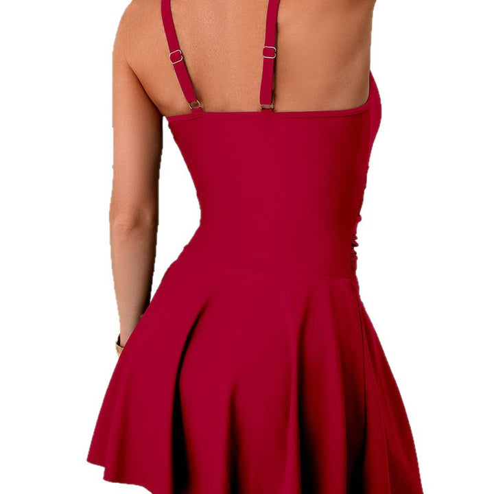 Dame Tankini med figursyet nederdel og sporty top Skovae