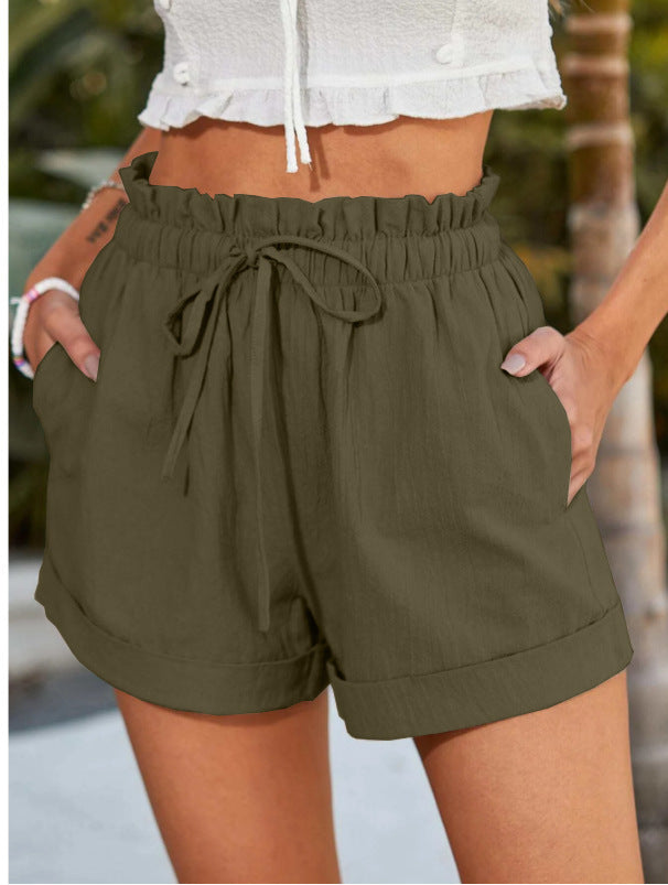 Dame komfortable fritidsshorts med elastisk talje og sidelommer Stilla