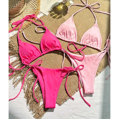 Dame Triangel-Bikini med justerbare snørredetaljer Skovae