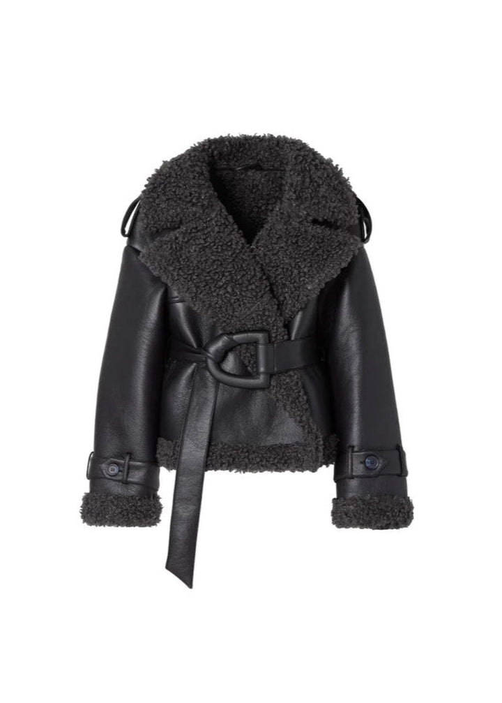 Stilla | Shearling-foret Pilotjakke
