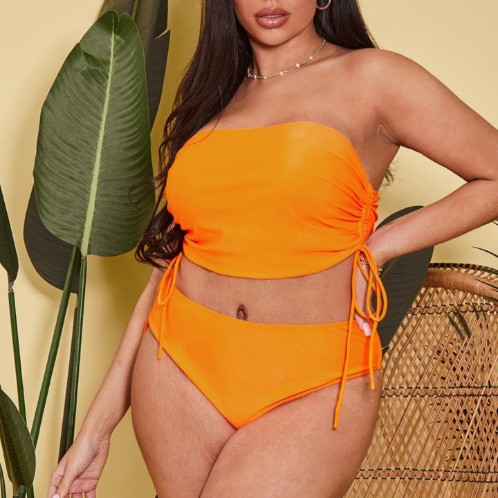 Dame bandeau-bikini med raffinerede bånddetaljer Skovae