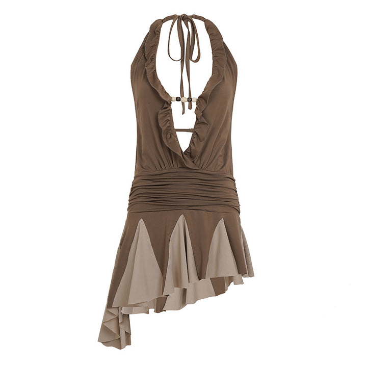 Damen Badeoberteil mit verführerischem Halter-Design und asymmetrischem Saum Skovae
