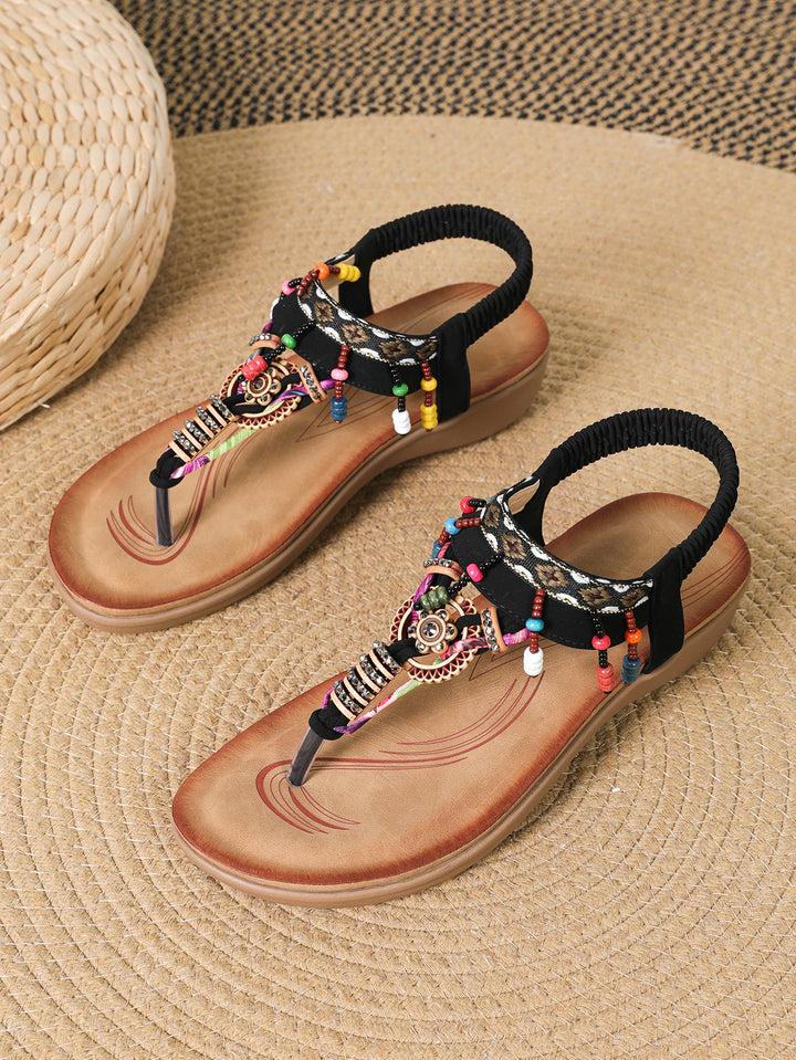 Dame mode flip flops med farverige dekorationer Stilla