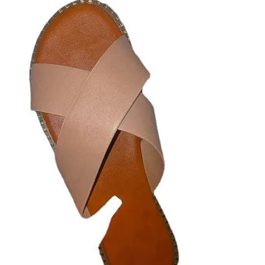 Dame Slide-sandaler med moderne X-rem-design og behagelig fodseng Stilla