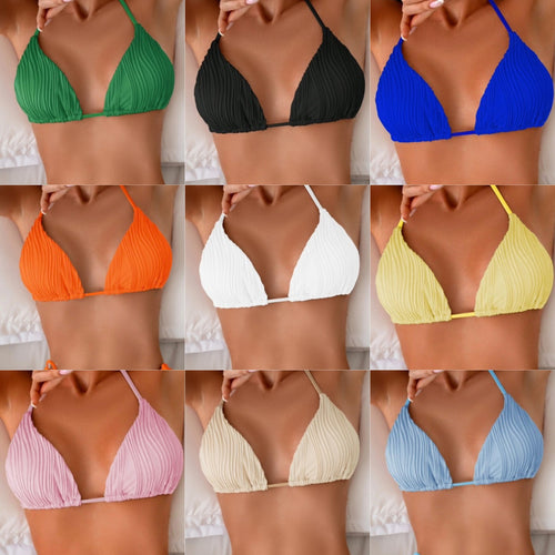 Dame Triangel-Bikini med raffineret ribdesign Skovae