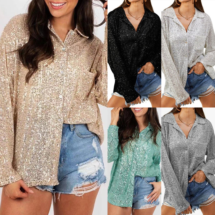 Damer Glitrende Oversize-Bluse med afslappet snit Stilla