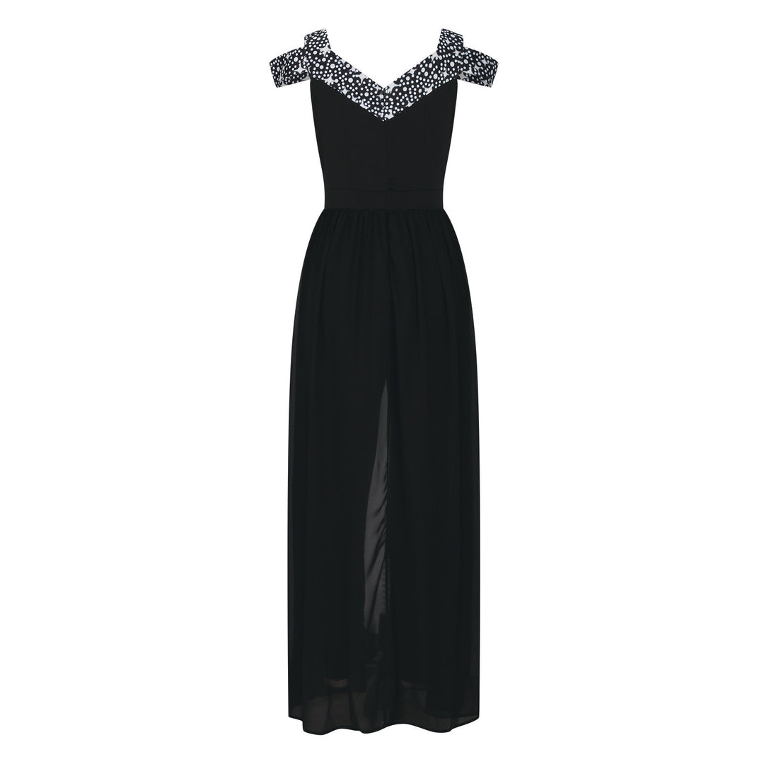 Dame Elegant Maxikjole med off-shoulder design og raffinerede spidsdetaljer Stilla