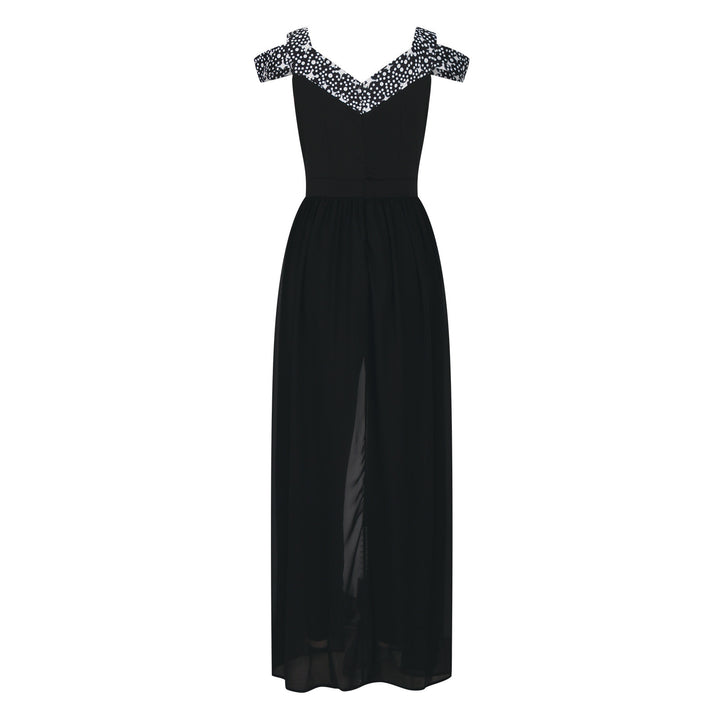 Dame Elegant Maxikjole med off-shoulder design og raffinerede spidsdetaljer Stilla