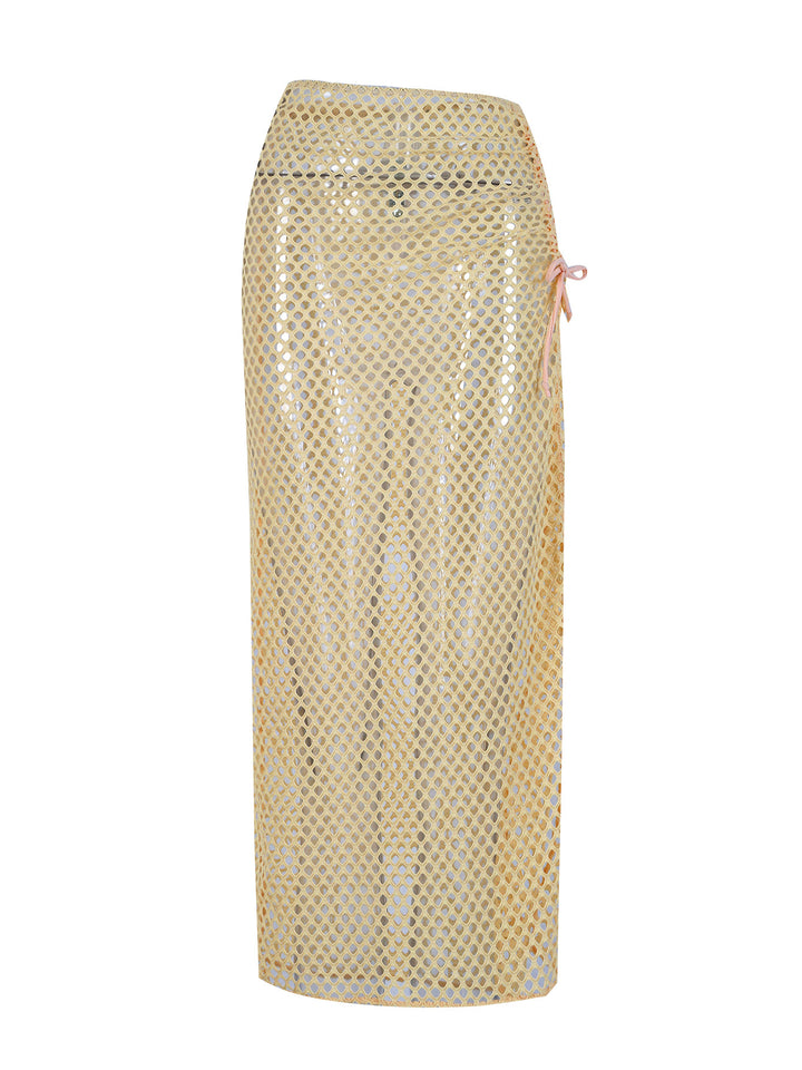 Damens badedragtaske med elegant netlook og fashionable taljebælte Stilla