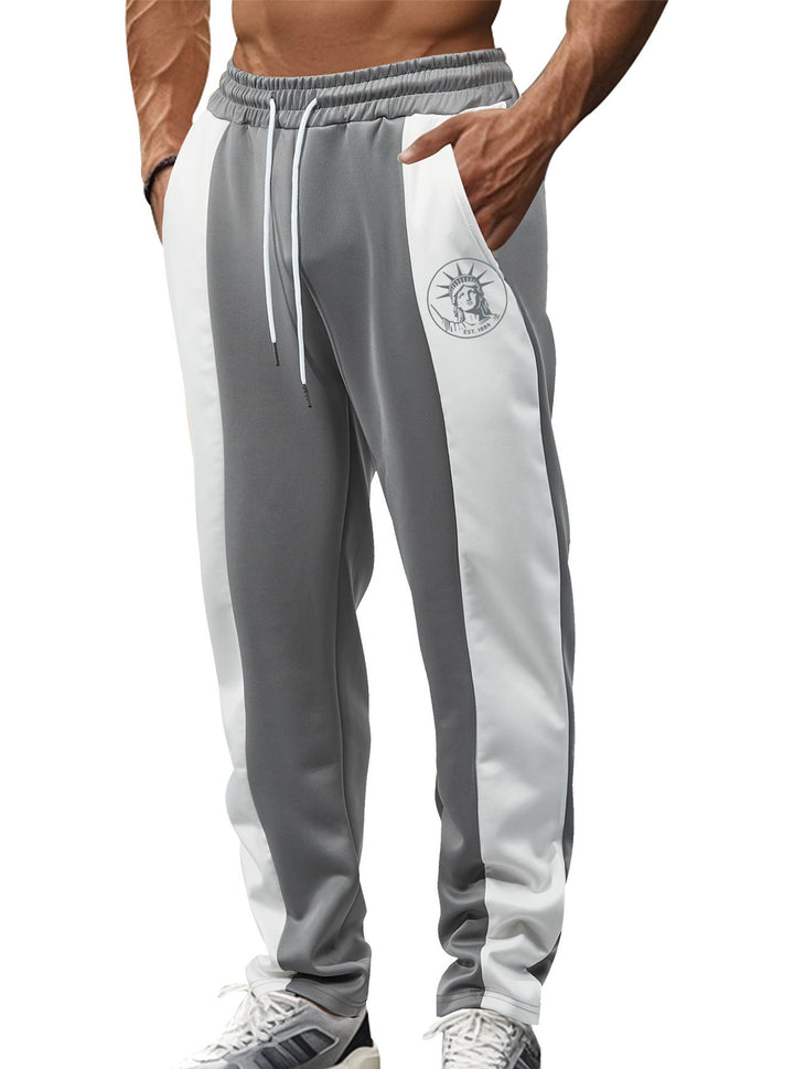 Herrer nan sporty Trackpants med sidelæns kontrastbånd elastisk bund snor og hjorte broderi Skovae