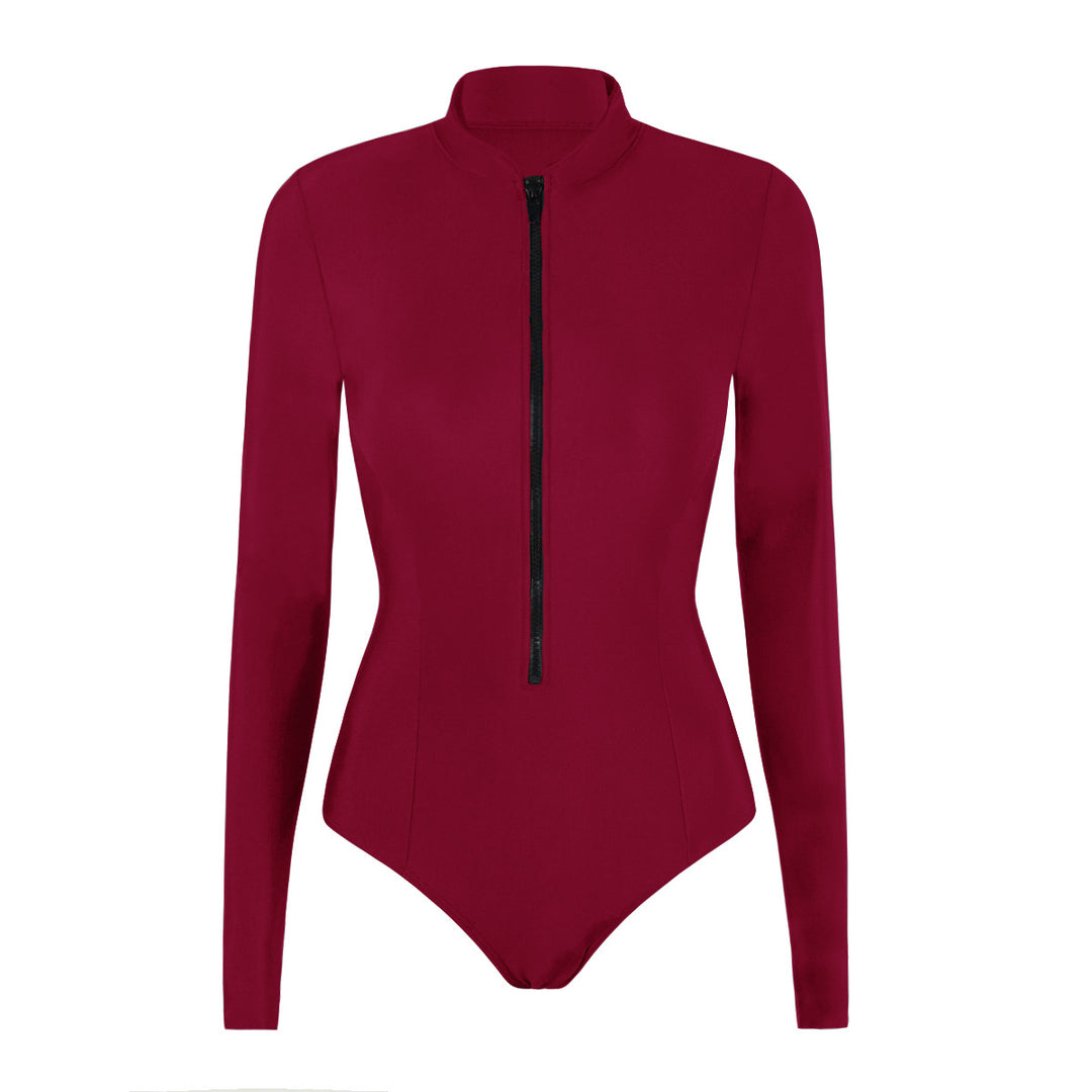 Dame Langærmet Lynlås Svømme-Bodysuit Stilla