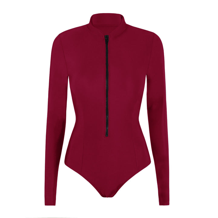 Dame Langærmet Lynlås Svømme-Bodysuit Stilla