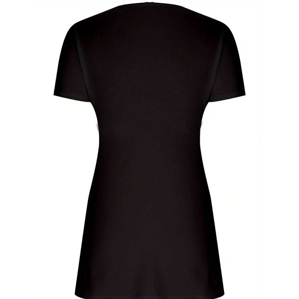 Damer elegant omslagstop lavet af let jersey med V-hals og effektfuld drapering Stilla