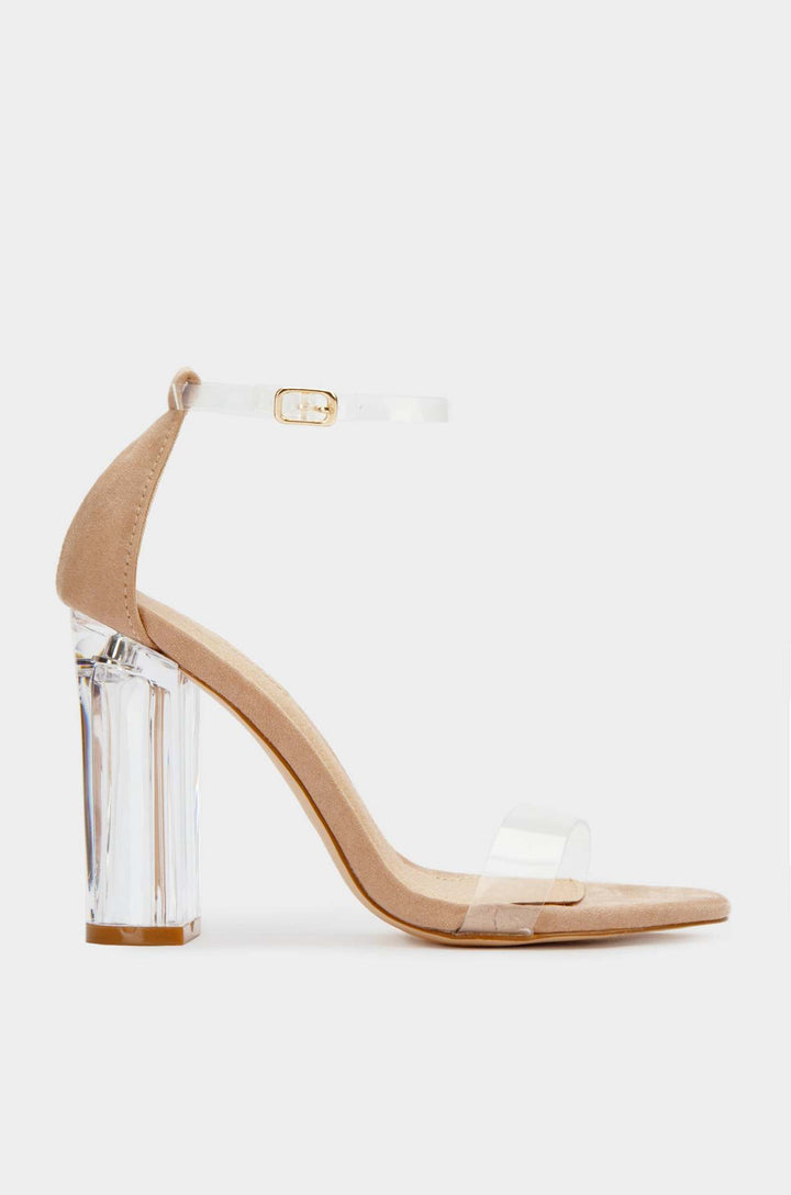 Dame elegante High Heel Sandaler med gennemsigtig blokhæl Stilla
