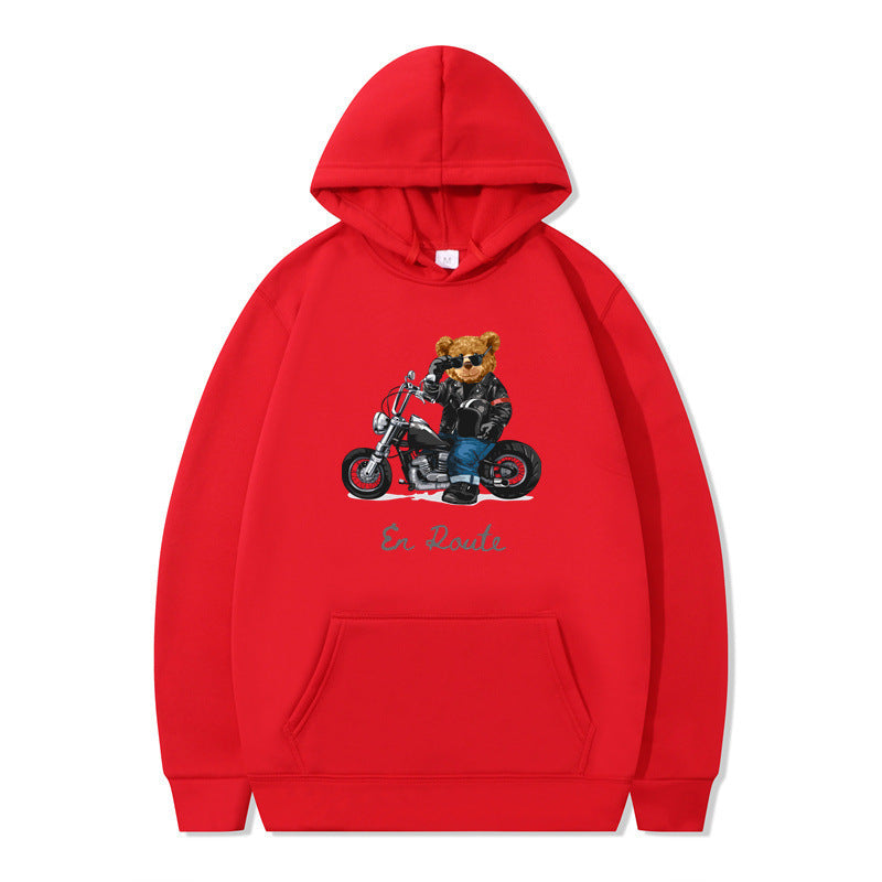 Dame hoodie med unikt bjørne design og afslappet pasform Skovae