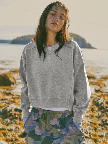 Dame afslappet sweatshirts med cropped snit og bløde manchetter Stilla