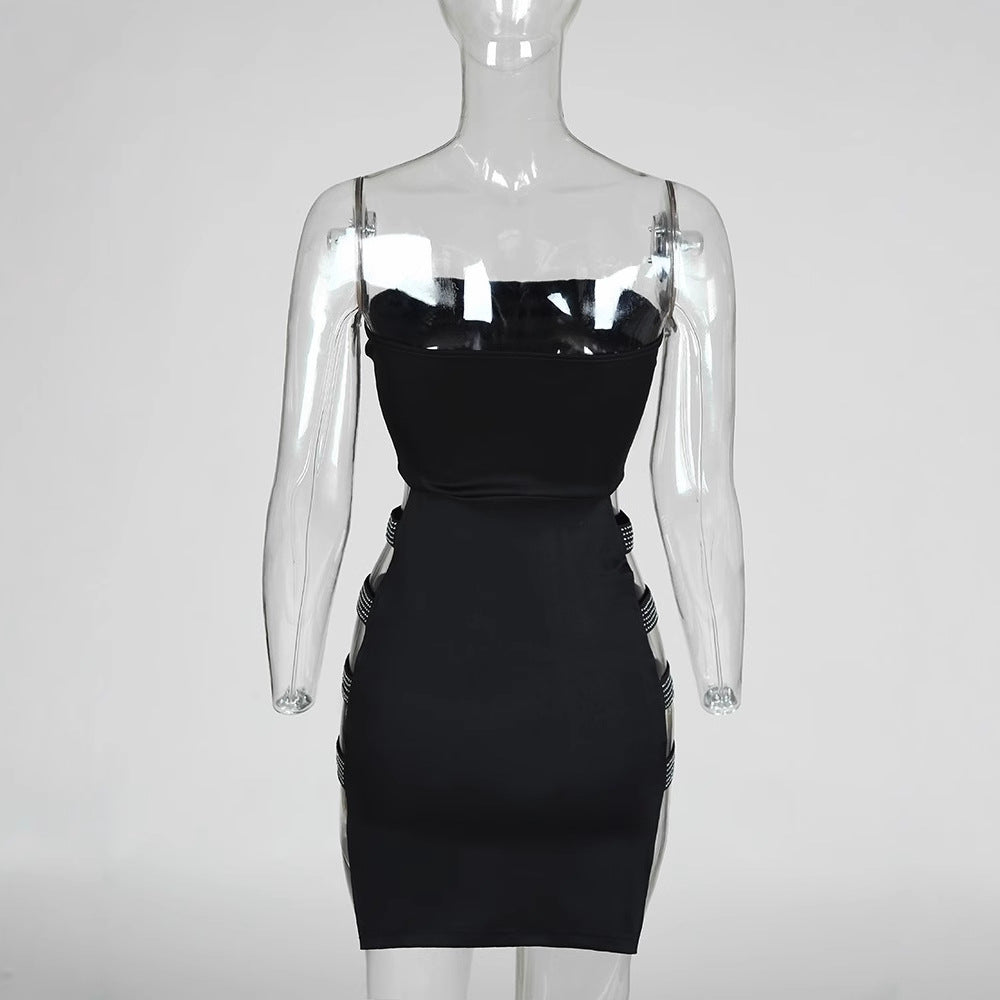 Dame figursyet minikjole med transparente sideindsatser Skovae