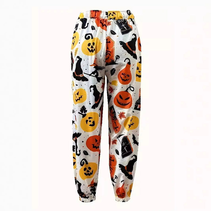 Dame fritidshose med Halloween-motiv og elastisk talje Stilla