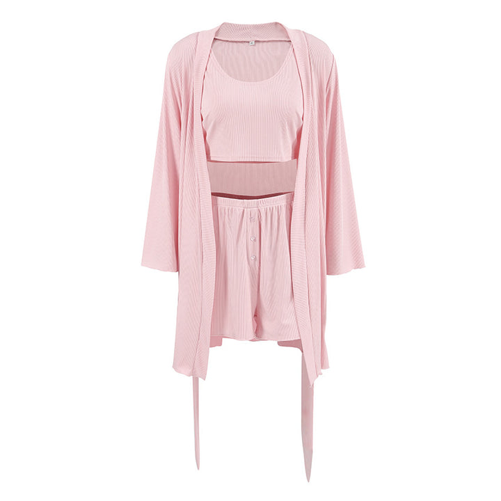 Dame Lounge-sæt med cropped top og afslappede shorts Stilla