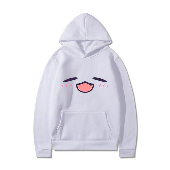 Kvinder hoodie med glad tegneserie ansigt og behagelig pasform Skovae