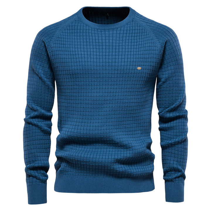 Herre strukturstrik med raffineret vaffelmønster og behagelig pasform Stilla