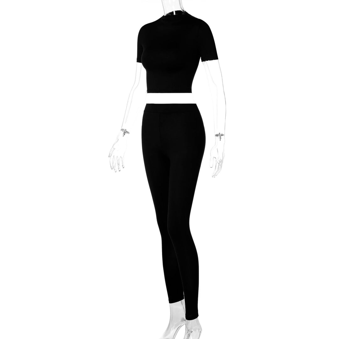 Dame sæt bestående af figursyet crop-top og sporty leggings Stilla