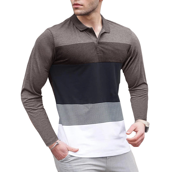 Herrer poloshirt med stilfuldt farveblok-design og åndbare egenskaber Stilla