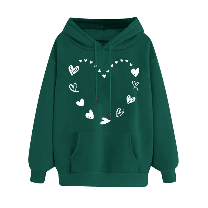 Dame hoodie med legende hjerte design og komfortabel kængurutaske Skovae
