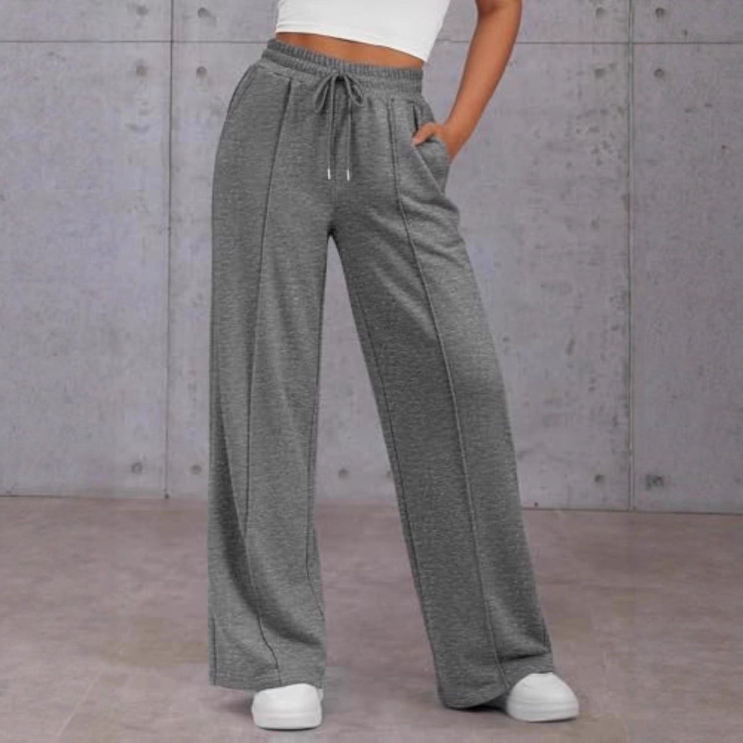 Dame Komfortabel Bred Sweatpants med elastisk talje og praktiske lommer Skovae