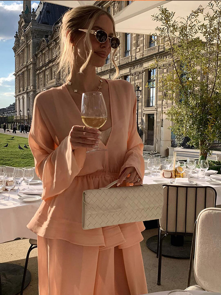 Dame elegant bluse med vidt snit og rynkedetaljer Stilla