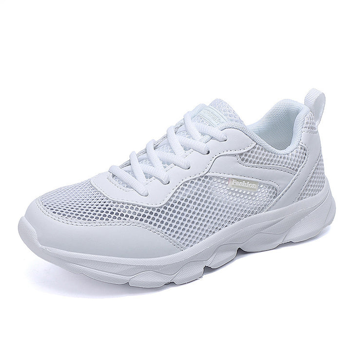 Dame nan lette hverdag- og rejse-sneaker med luftig netstruktur, dæmpende let sål og hæløj Skovae