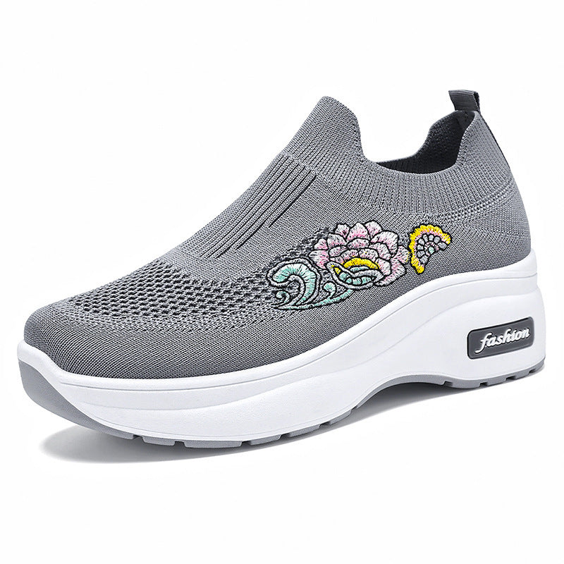 Dame Komfortable Sneakers med elastisk overdel og moderigtig broderi Stilla