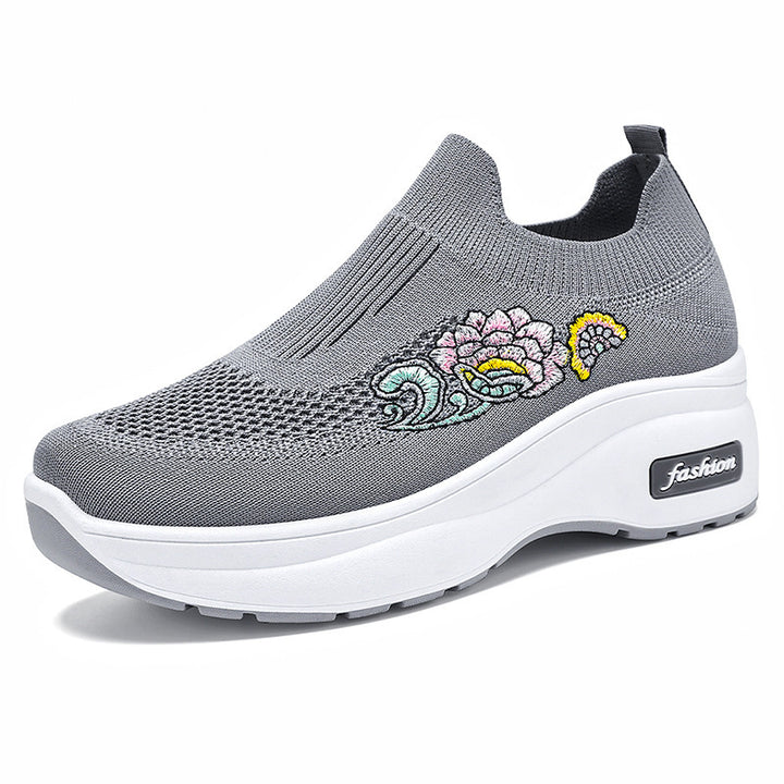 Dame Komfortable Sneakers med elastisk overdel og moderigtig broderi Stilla