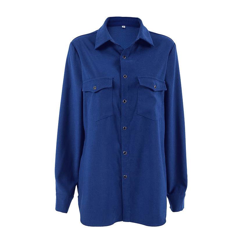 Damer Casual Overshirt med påsyede lommer og elegant snit Stilla